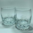 Crown Royal Set of 2 Glass Tumblers Etched Logo Low Ball On the Rocks