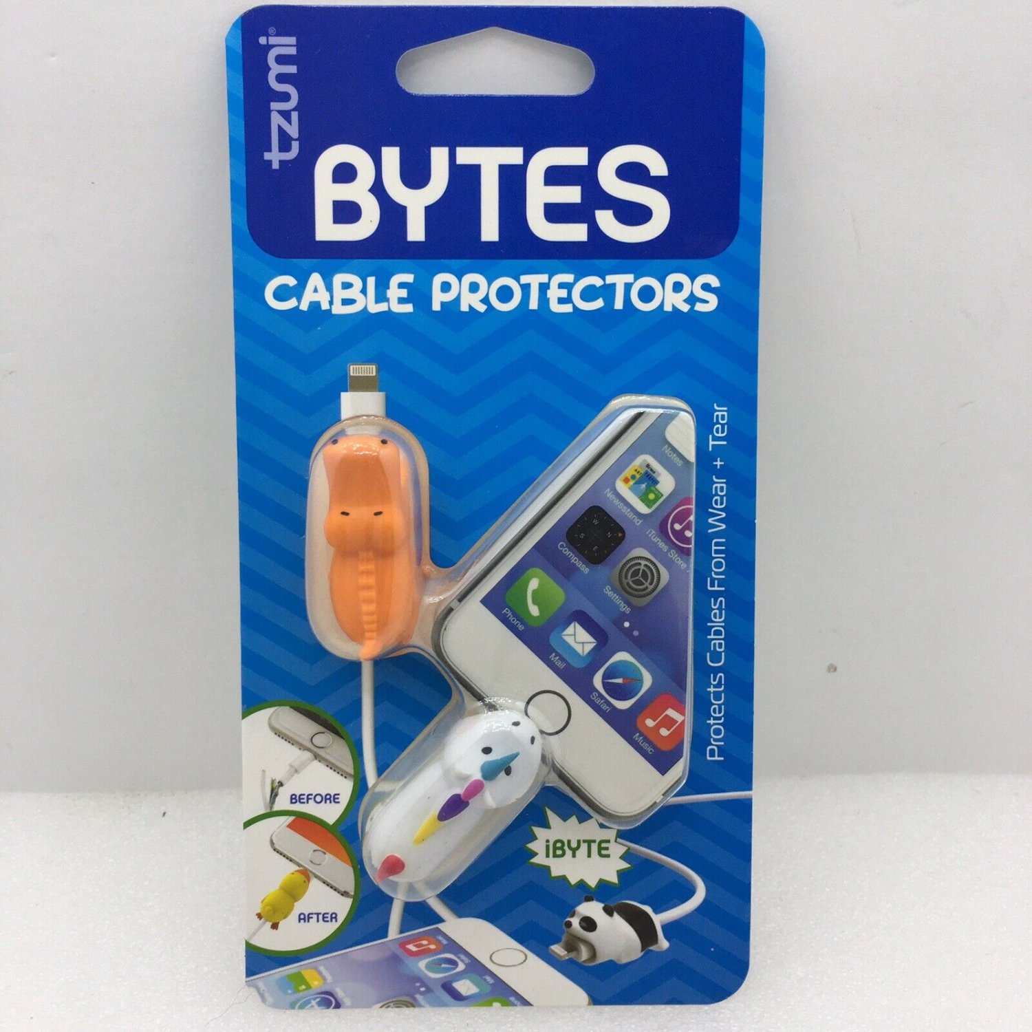 Tzumi Cord Bytes Cable Protectors iByte Orange Alligator Rainbow Unicorn Cute