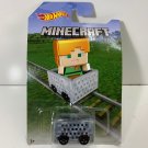 2016 Hot Wheels Minecraft Alex Minecart Mojang Full Art Collectible