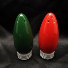 Christmas Bulb Red and Green Salt and Pepper Shaker Set Holiday Cute Gift