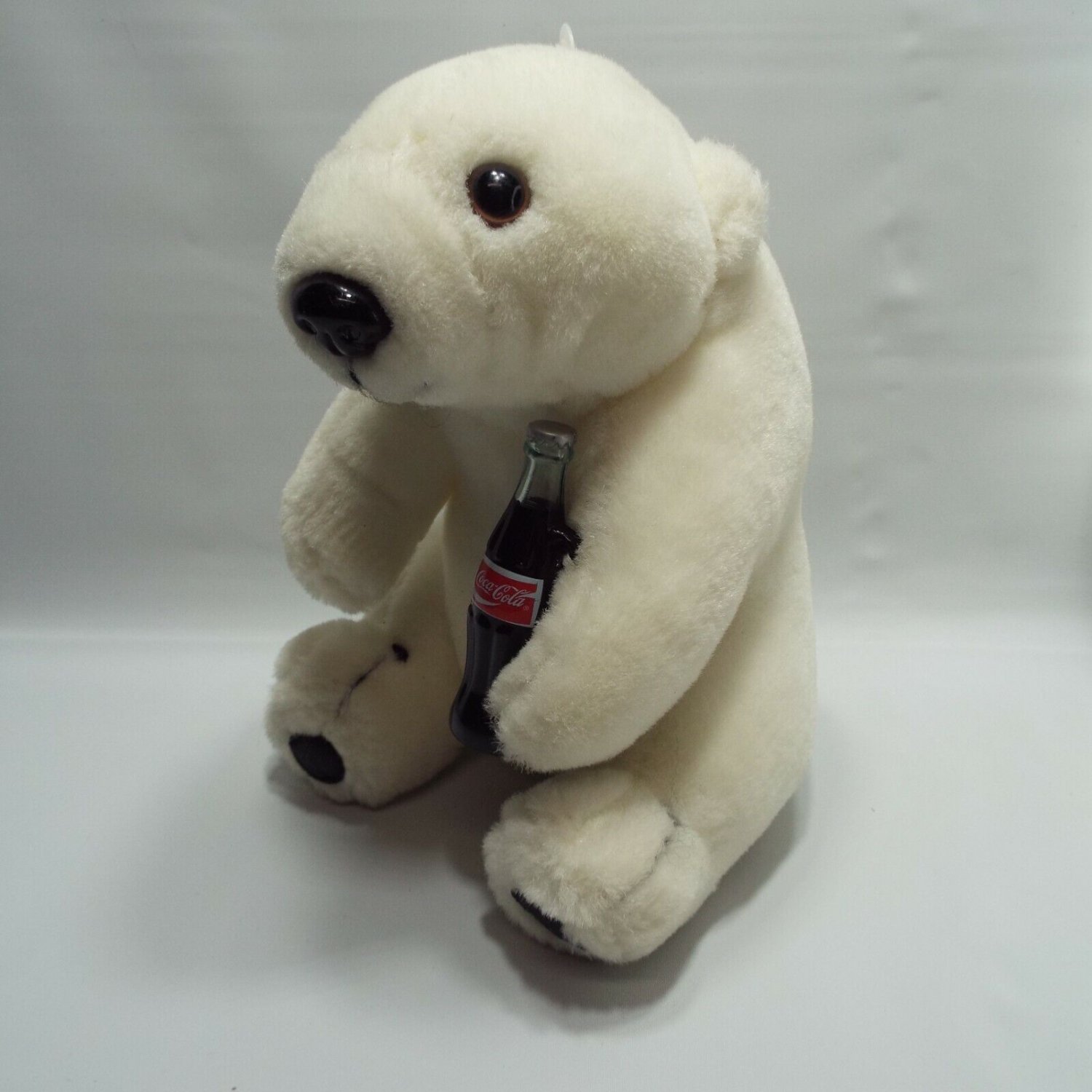 Coca Cola Polar Bear 8" Plush Holding Bottle Coke 1993 Vintage