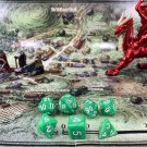 Dungeons and Dragons Set of 7 Green Marble Dice RPG Warhammer Pathfinder MTG