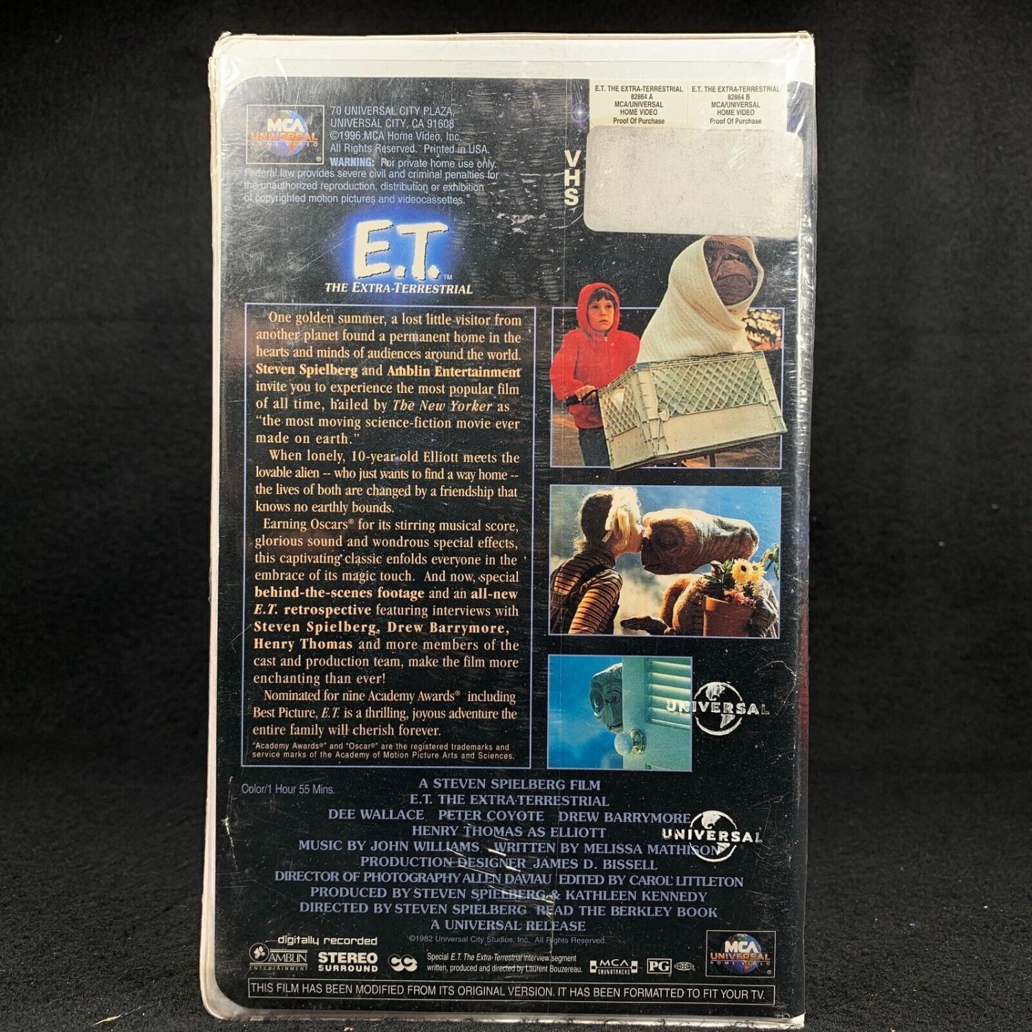 E.T. The Extra-Terrestrial VHS 1996 Clamshell THX Remastered Classic