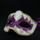Venetian Masquerade Eye Mask Halloween Cosplay White Purple Gold