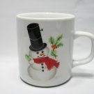 Vintage Snowman Holly Porcelana Schmidt Brasil Coffee Mug Cup Chirstmas