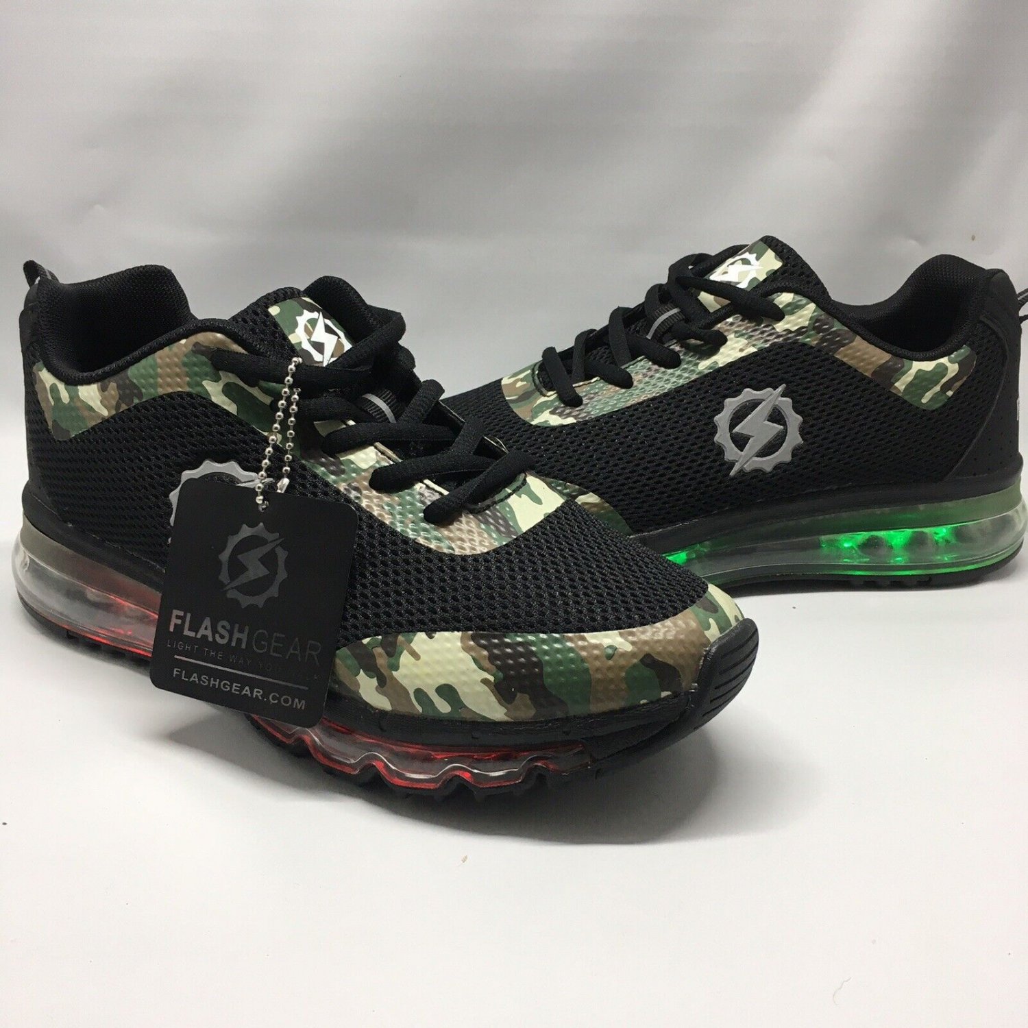 FlashGear Illuminator LED Shoes Size 6 Camouflage Rave EDM Club Glow
