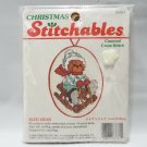 Dimensions Christmas Stitchables Sled Bear Cross Stitch Ornament Kit 8378-1 1989