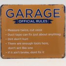 Garage Official Rules 6" x 7" Metal Sign Man Cave Dad Fathers Day