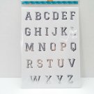Silver Foil Monogram Alphabet Stickers 104 piece Cellphone Calculator Planner