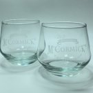 McCormick  Set of 2 Glass Tumblers Etched Logo Irish Whiskey Tumblers