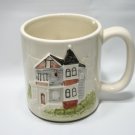 1981 Otagiri Embossed Victorian House Coffee Mug Cup OMC Japan