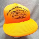 Vintage The Buck Stops Here Deer Hunter Orange Mesh Trucker Foam Snapback