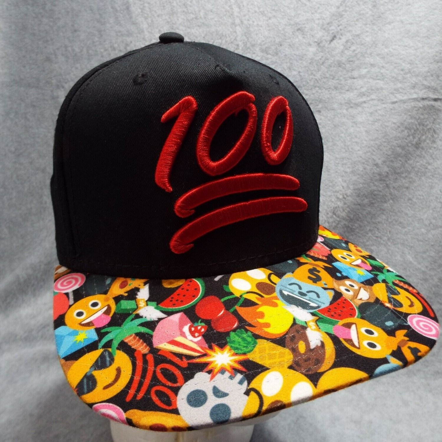 100 One Hundred Emoji Hat Cap EmojiOne Emoticon Flatbill Snapback
