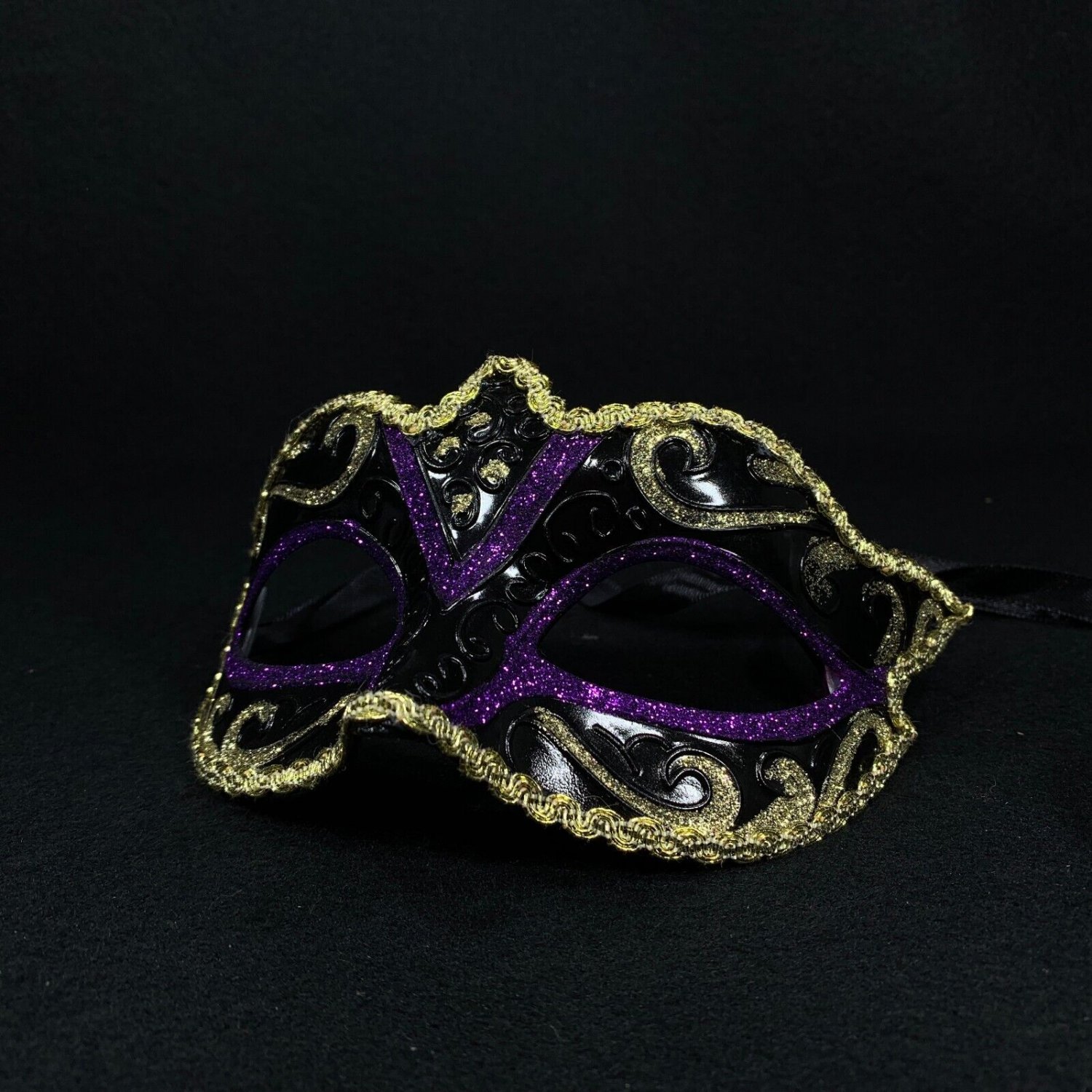 Masquerade Eye Mask Halloween Cosplay Black Gold Purple