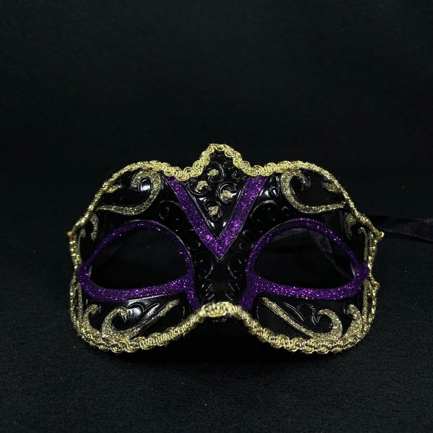 Masquerade Eye Mask Halloween Cosplay Black Gold Purple