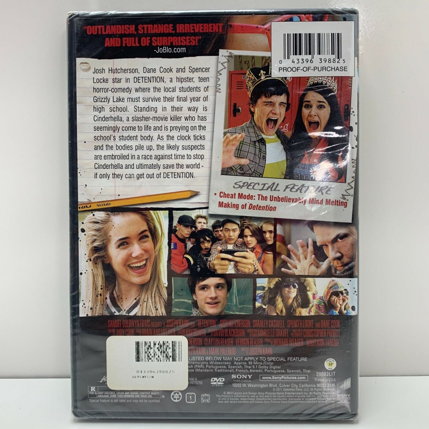 Detention DVD Josh Hutcherson Dane Cook Comedy Horror Slasher Cinderhella