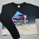 GM Chevrolet Corvette Retro 80's C6 Womens Long Sleeve Crop Top XXL Automotive