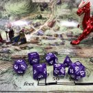Dungeons and Dragons Set of 7 Purple Marble Dice RPG Warhammer Pathfinder MTG