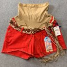 Wall Flower Jeans Womens Coral Pink Maternity Denim Shorts S Tassle Belt