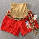 Wall Flower Jeans Womens Coral Pink Maternity Denim Shorts M Tassle Belt