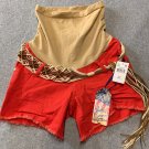 Wall Flower Jeans Womens Coral Pink Maternity Denim Shorts XS Tassle Belt