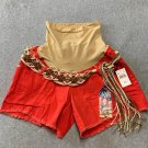 Wall Flower Jeans Womens Coral Pink Maternity Denim Shorts L Tassle Belt