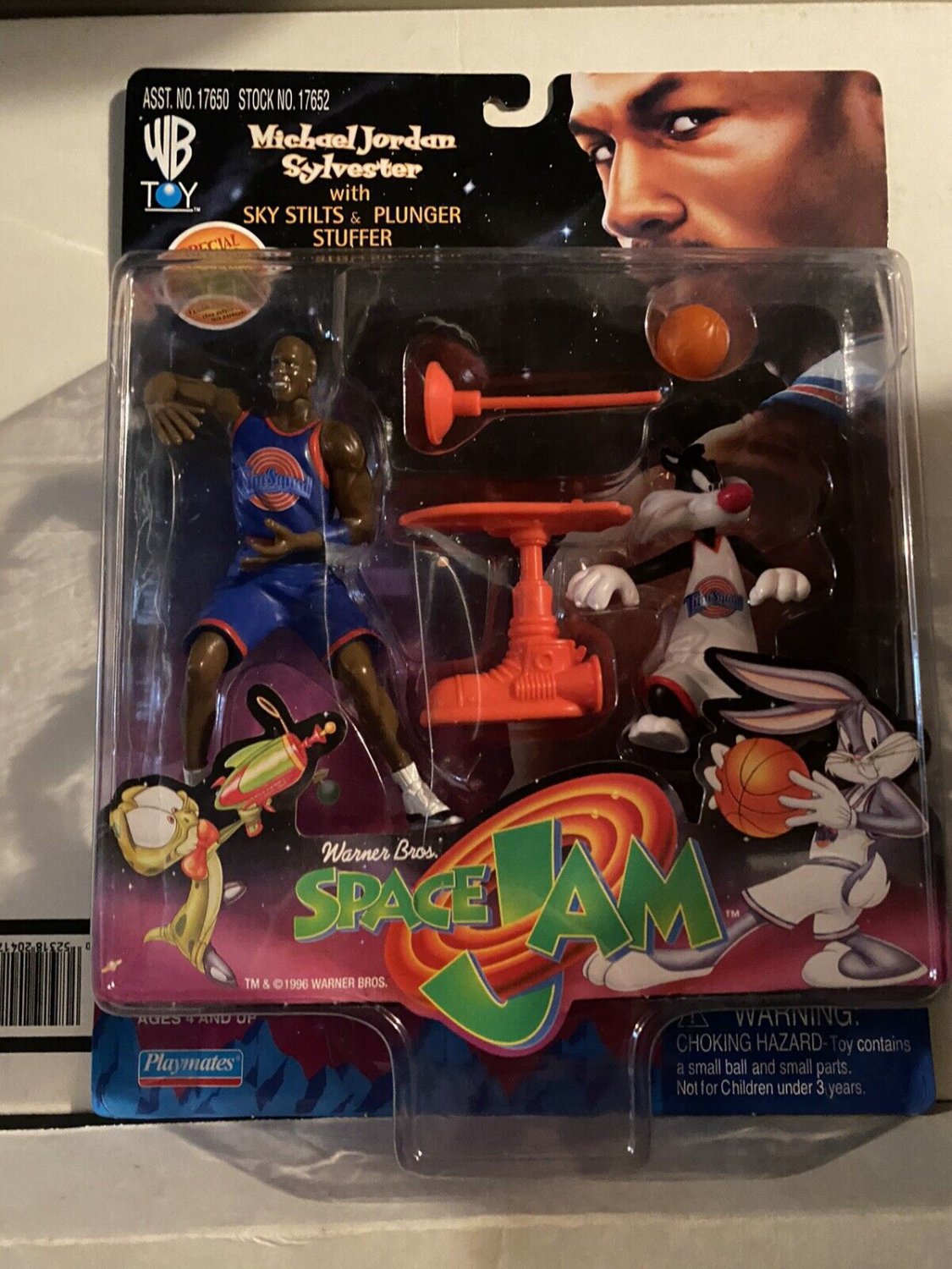 1996 Playmates Michael Jordan-Sylvester Space Jam Mint-Sealed $45.00