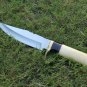 HAND MADE J2 STEEL HAND FORGED BRASS GUARD WITH FILE WORK AND BONE HANDLE