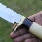 HAND MADE J2 STEEL HAND FORGED BRASS GUARD WITH FILE WORK AND BONE HANDLE