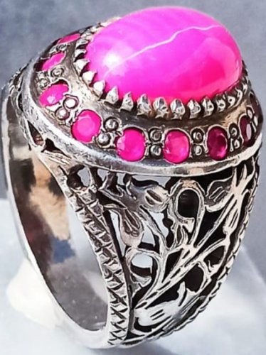 RUBY STAR STERLING SILVER RING