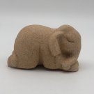 Vintage Sandstone Sleeping Baby Elephant Figurine EUC 3” Wide