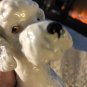 Porcelain Poodle White Goebel West Germany 8" Wide Blue Grey White RARE