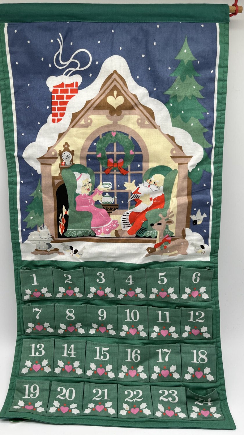 AVON Christmas Countdown Advent Calendar Fabric Vintage 1987 NO MOUSE
