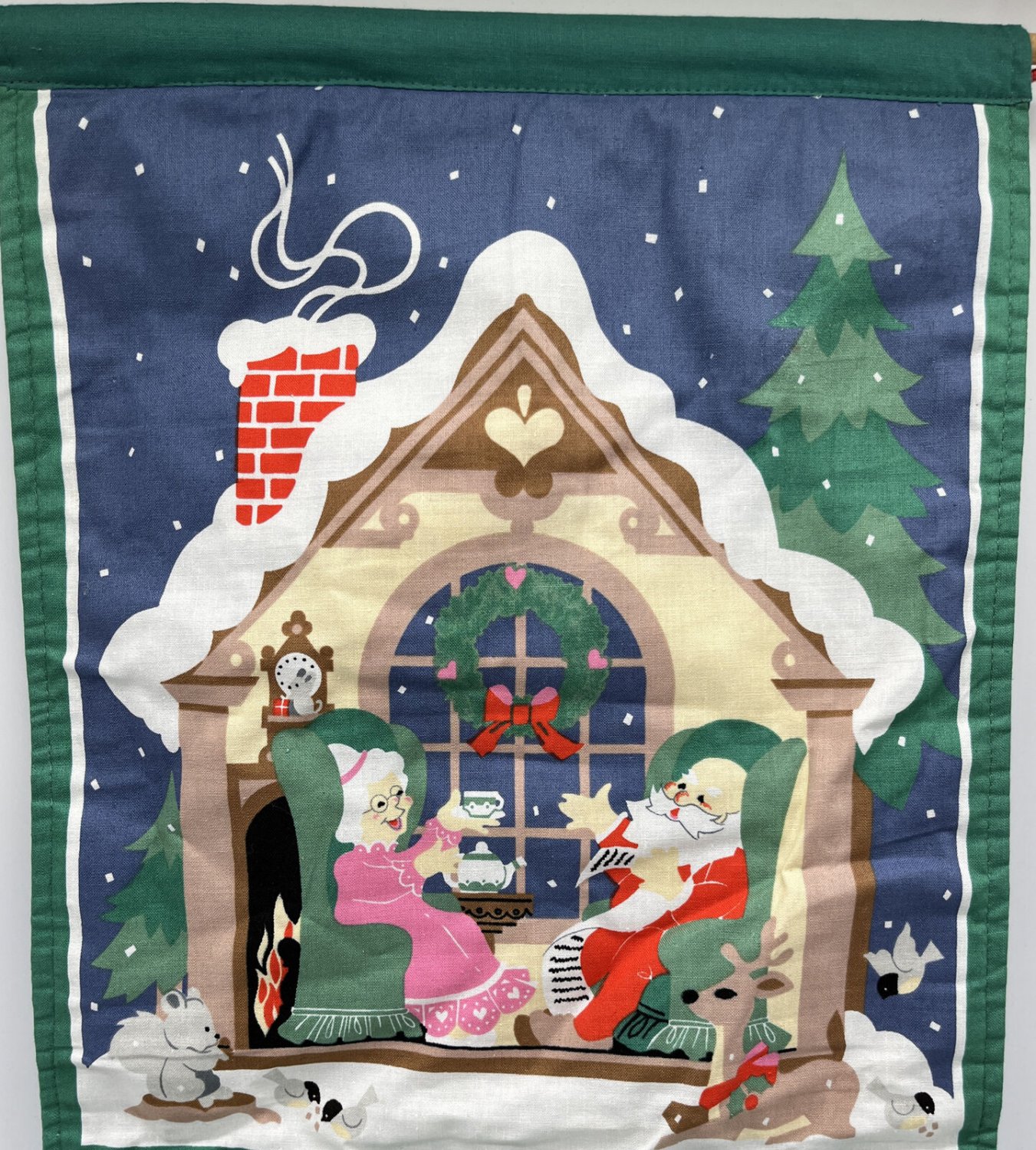 AVON Christmas Countdown Advent Calendar Fabric Vintage 1987 NO MOUSE
