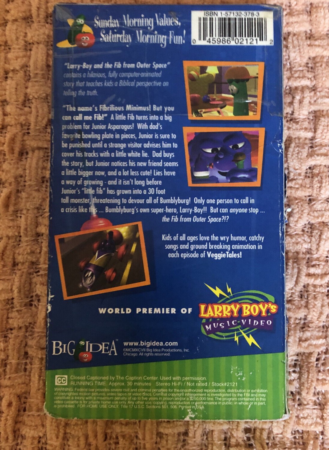 Veggietales - Larryboy And The Fib From Outer Space! (vhs, 1998)