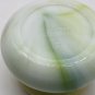 Vintage Avon Milk Glass Heavy Weight w/Green Streaks (Slag Glass) Jar Floral Lid