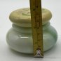 Vintage Avon Milk Glass Heavy Weight w/Green Streaks (Slag Glass) Jar Floral Lid