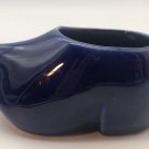 Vintage Cobalt Blue Ceramic Dutch Clog Shoe Hand Painted Planter