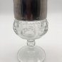 Vtg Indiana Glass Silver-Platinum Flashed King Crown 5.75&acirc;�� Tall Goblet Stemware