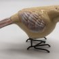 Ceramic Bird with Metal Legs, Bird Sculpture Decor, Pastel Yellow Feathers