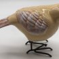 Ceramic Bird with Metal Legs, Bird Sculpture Decor, Pastel Yellow Feathers