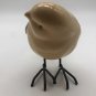 Ceramic Bird with Metal Legs, Bird Sculpture Decor, Pastel Yellow Feathers