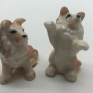 Collie Dog Figurine Sitting Up Ears Up Ceramic Hand Painted Made In Japan CUTE