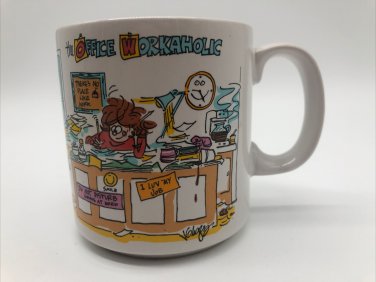 Vintage Office Workaholic Humorous 8oz Coffee Mug Freelance By Papel Korea