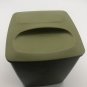 Vintage Retro Avocado Brown Plastic Floral Flowers Canister Container