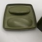 Vintage Retro Avocado Brown Plastic Floral Flowers Canister Container