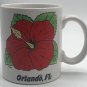 Vintage Orlando Florida Cup Mug Hibiscus Flower Made In Japan