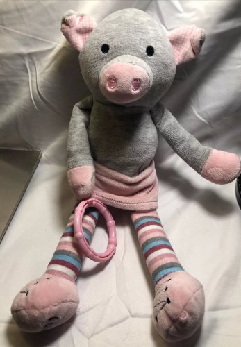 SCENTSY Baby Powder Sidekick Pippy The Pig Gray Pink Baby Lovey CRINKLE Legs