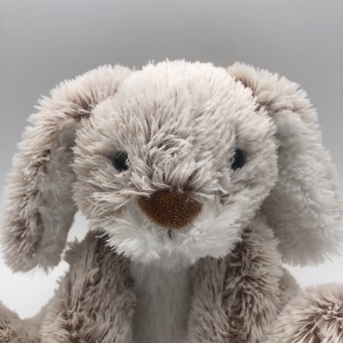 Melissa and Doug Burrow Bunny Rabbit Fuzzy Plush Stuffed Animal 10" CLEAN