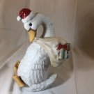 Enesco Christmas Duck/Goose in Santa Hat 1987 Happy Christmas Duck